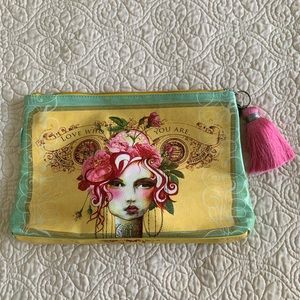 Papayai multi colored pouch with large tassel